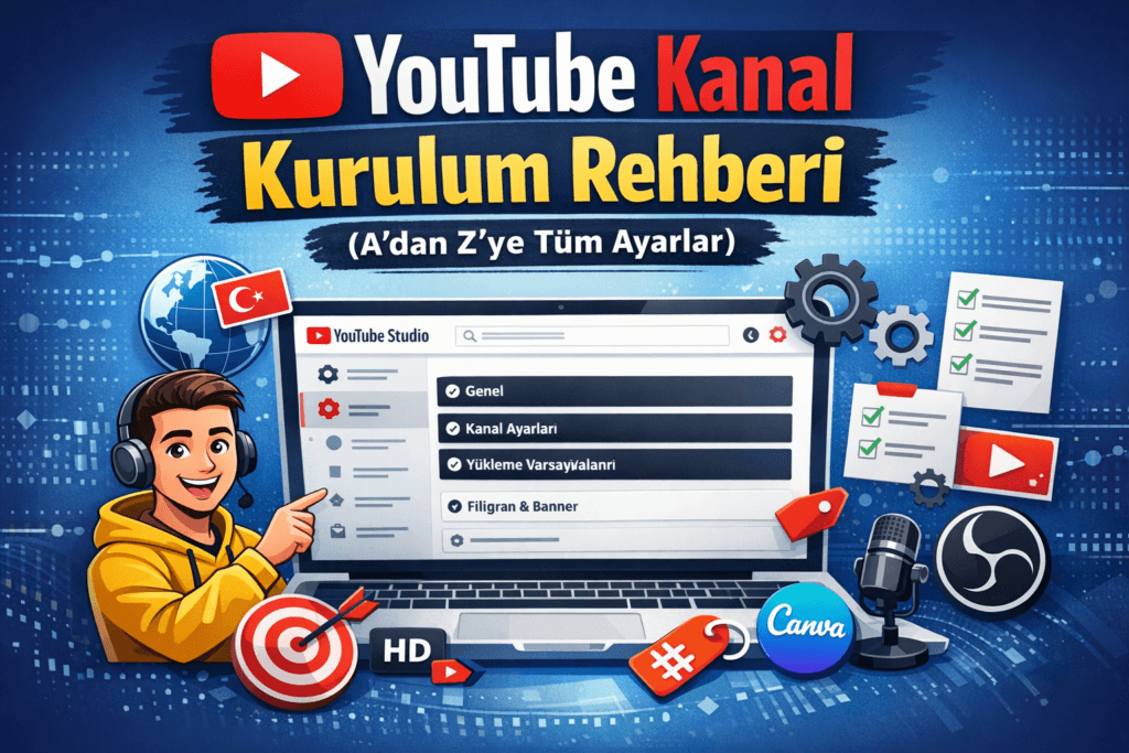 YouTube Kanal Kurulum Rehberi (A’dan Z’ye Tüm Ayarlar)