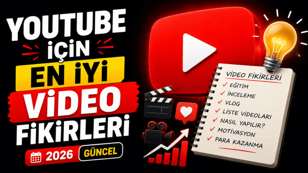 YouTube İçin En İyi Video Fikirleri (2026 Güncel)