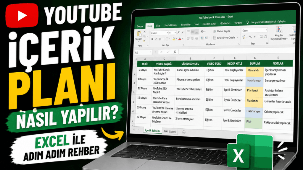YouTube İçerik Planı Nasıl Yapılır? (Excel ile Adım Adım Rehber)