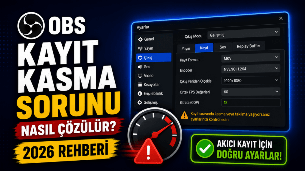 OBS Kayıt Kasma Sorunu Nasıl Çözülür? (2026 Rehberi)